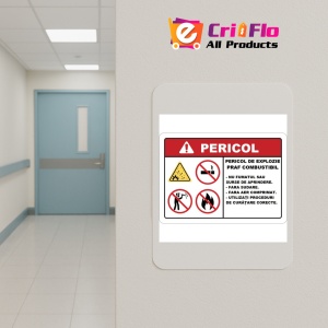 Indicator Pericol de explozie praf combustibil, Sticker autocolant - Img 4