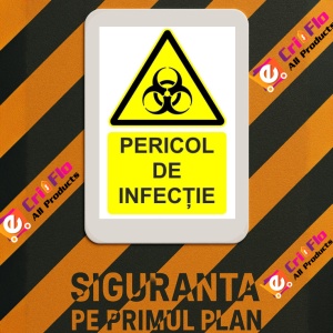 Indicator Pericol de infectie indicator de avertizare, Sticker autocolant - Img 3