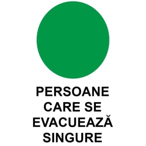 Indicator Persoane care se evacueaza singure PSI autoadeziv sticker autocolantSticker autocolant - Img 1