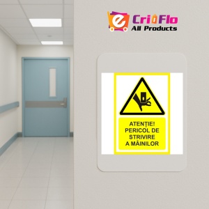 Indicator Placute atentie pericol de strivire a mainilor, Sticker autocolant - Img 4