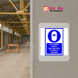 Indicator Placute pentru folosirea mastii obligatorie in timpul sudurii, Sticker autocolant - Img 5