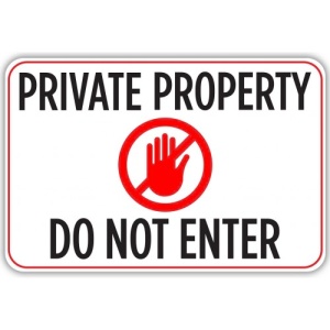 Indicator Private property do not enter, Sticker autocolant