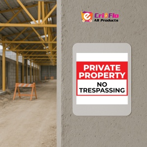 Indicator Private property no trespassing, Sticker autocolant - Img 5