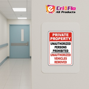 Indicator Private Property Unauthorized Persons Prohibited Unauthorized Vehicles Removed, Sticker autocolant - Img 4