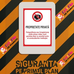 Indicator Proprietate privata fotografie cu acord scris, Sticker autocolant - Img 3