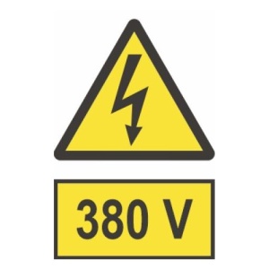 Indicator protectia muncii 380V set3bucati, Sticker autocolant