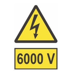 Indicator protectia muncii 6000V, Sticker autocolant