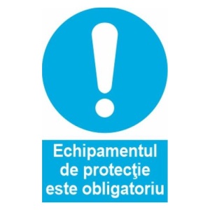 Indicator protectia muncii echipamente de protectie obligatoriu, Sticker autocolant