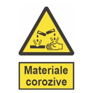 Indicator protectia muncii materiale corozive, Sticker autocolant