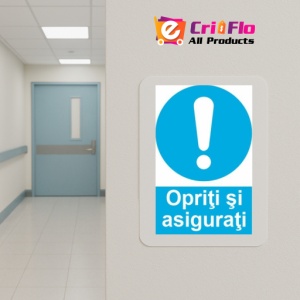 Indicator protectia muncii opriti si asigurati, Sticker autocolant - Img 5