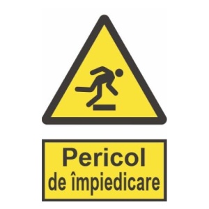 Indicator protectia muncii pericol de impiedicare, Sticker autocolant