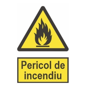 Indicator protectia muncii pericol incendiu, Sticker autocolant