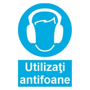 Indicator protectia muncii protectia obligatorie a urechilor, Sticker autocolant