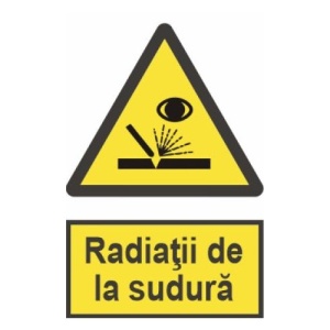 Indicator protectia muncii radiatii de la sudura, Sticker autocolant