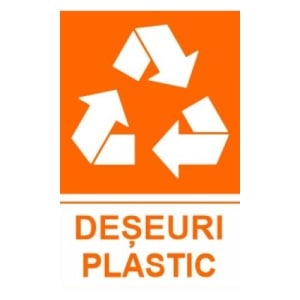 Indicator protectia muncii reciclare deseuri plastic, Sticker autocolant