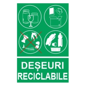 Indicator protectia muncii reciclare deseuri reciclabile 1, Sticker autocolant