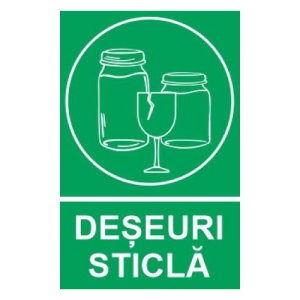 Indicator protectia muncii reciclare deseuri sticla 1, Sticker autocolant