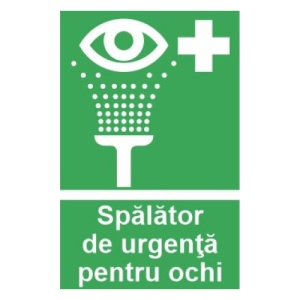 Indicator protectia muncii spalator ochi de urgenta, Sticker autocolant