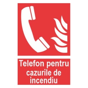 Indicator protectia muncii telefon pentru cazurile de incendiu, Sticker autocolant