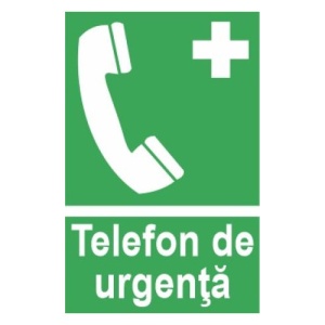 Indicator protectia muncii telefon urgenta, Sticker autocolant