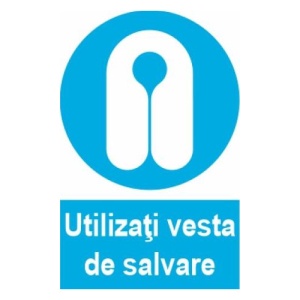Indicator protectia muncii utilizarea vestei de salvare obligatorie, Sticker autocolant