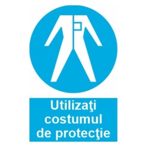 Indicator protectia muncii utilizati costumul de protectie, Sticker autocolant