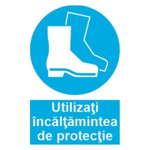 Indicator protectia muncii utilizati incaltaminte de protectie, Sticker autocolant