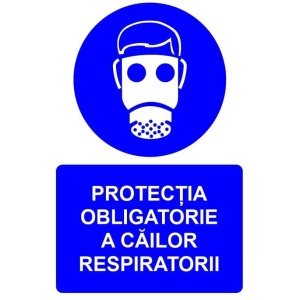 Indicator Protectia obligatorie a cailor respiratorii indicator de obligativitate, Sticker autocolant