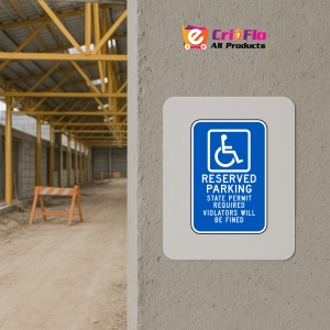 Indicator Reserved Parking Permit Required Sign, Sticker autocolant - Img 5