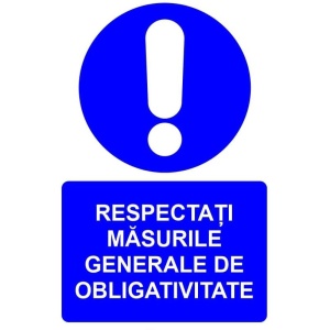 Indicator Respectati masurile generale de obligativitate indicator de obligativitate, Sticker autocolant