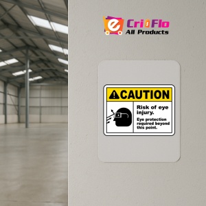 Indicator Risk Of Eye Injury Eye Protection Sign, Sticker autocolant - Img 3