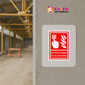 Indicator Rosu buton de alarma in caz de incendiu, Sticker autocolant - Img 5