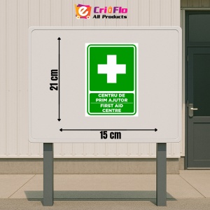 Indicator Semn centru de prim ajutor first aid centre, Sticker autocolant - Img 2