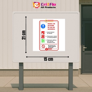 Indicator Semn cu modul in caz de incendiu, Sticker autocolant - Img 2