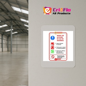 Indicator Semn cu modul in caz de incendiu, Sticker autocolant - Img 4