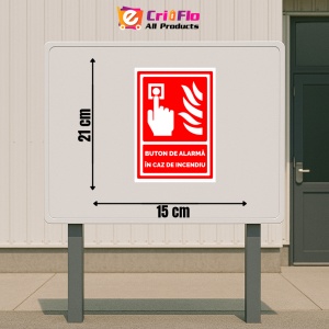Indicator Semn de buton pentru alarma in caz de incendiu, Sticker autocolant - Img 2