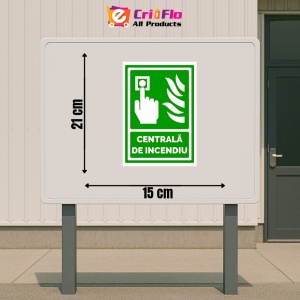 Indicator Semn de centrala de incendiu, Sticker autocolant - Img 2