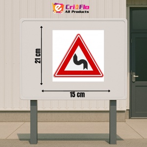 Indicator Semn de circulatie curba la stanga, Sticker autocolant - Img 2
