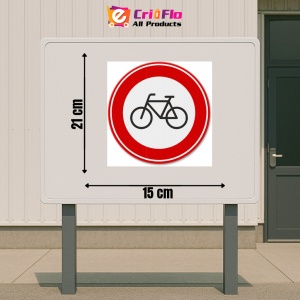 Indicator Semn de circulatie interzis pentru biciclete, Sticker autocolant - Img 2