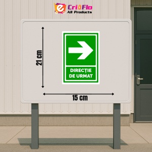 Indicator Semn de directie cu sageata de evacuare in dreapta, Sticker autocolant - Img 2