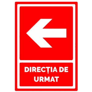 Indicator Semn de directie de urmat sageata in stanga, Sticker autocolant