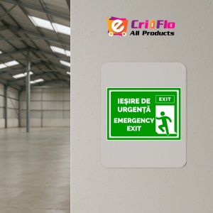 Indicator Semn de iesire de urgenta emergency exit, Sticker autocolant - Img 4