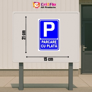 Indicator Semn de parcare cu plata, Sticker autocolant - Img 2