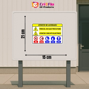 Indicator Semn de santier atentie se lucreaza, Sticker autocolant - Img 2