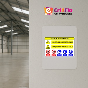 Indicator Semn de santier atentie se lucreaza, Sticker autocolant - Img 4