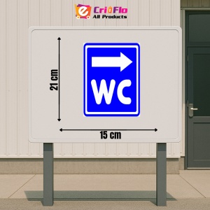 Indicator Semn de wc cu sageata la dreapta, Sticker autocolant - Img 2