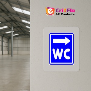Indicator Semn de wc cu sageata la dreapta, Sticker autocolant - Img 4