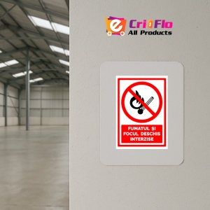 Indicator Semn fumatul si focul deschis interzis, Sticker autocolant - Img 4