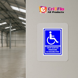 Indicator Semn grup sanitar persoane cu handicap, Sticker autocolant - Img 4