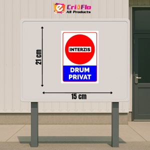 Indicator Semn interzis drum privat, Sticker autocolant - Img 2